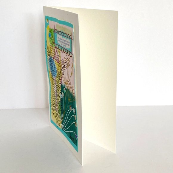 Collage Art Handmade Original Blank Greeting Card and Envelope Frame Ready - Picture 3 of 5